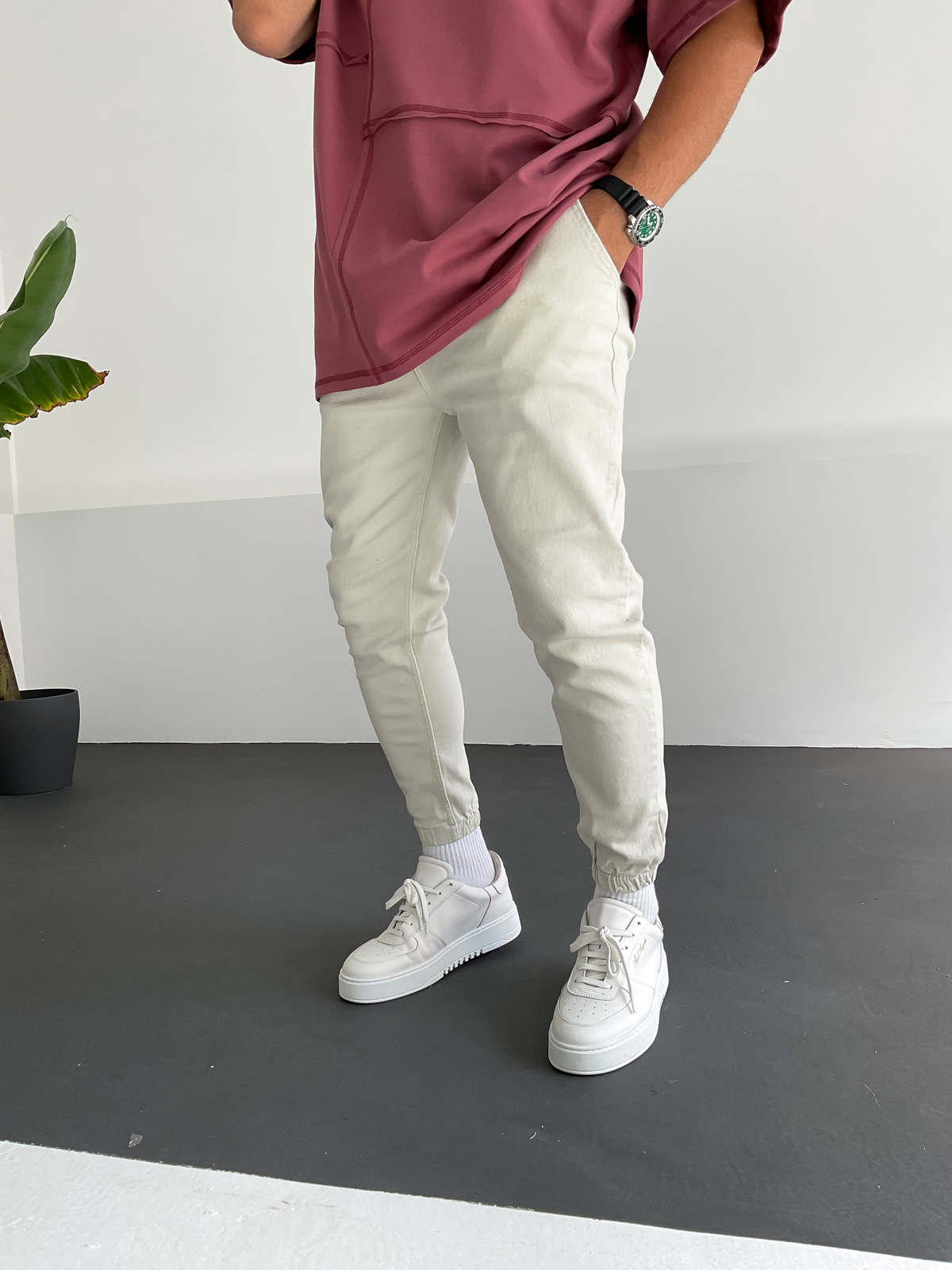 Taş Paçası Lastikli Kot Jogger DP-179/122/112