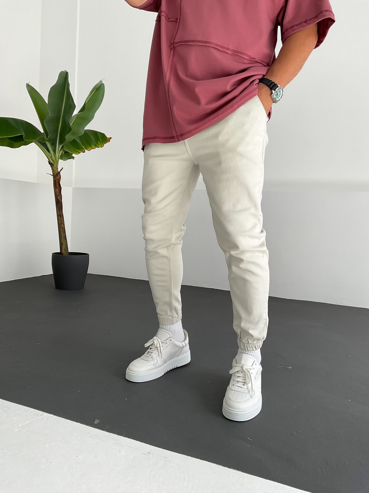 Taş Paçası Lastikli Kot Jogger DP-179/122/112