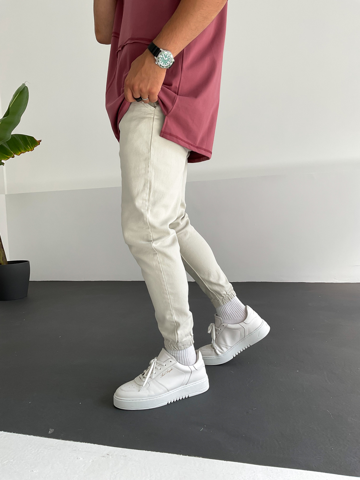 Taş Paçası Lastikli Kot Jogger DP-179/122/112
