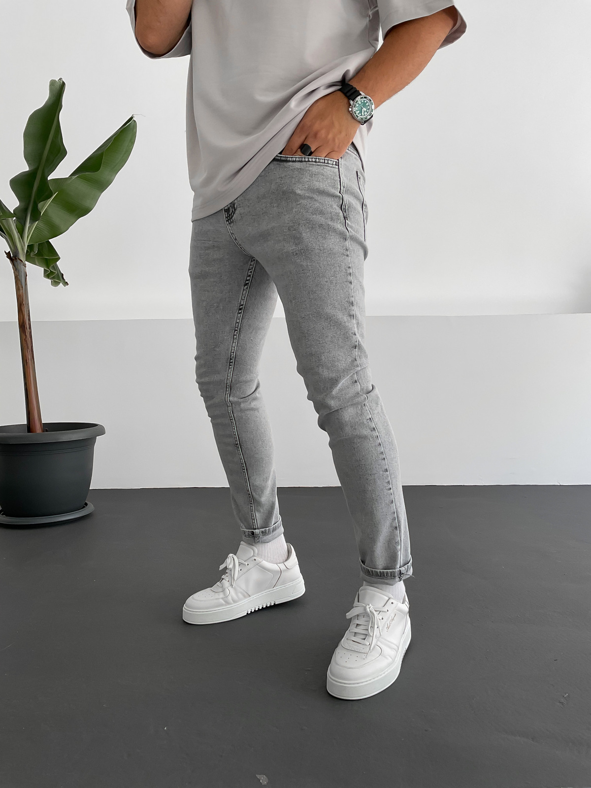 Açık Gri Slim Jean C-6132