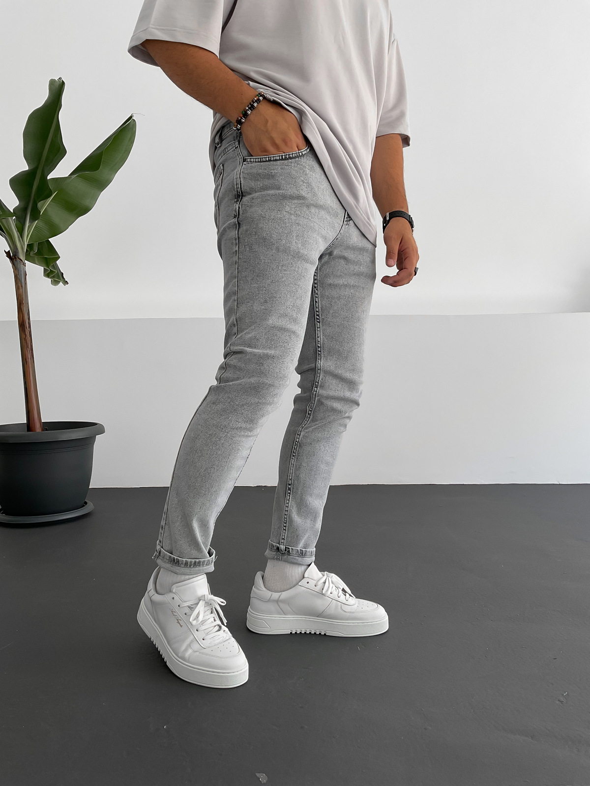 Açık Gri Slim Jean C-6132