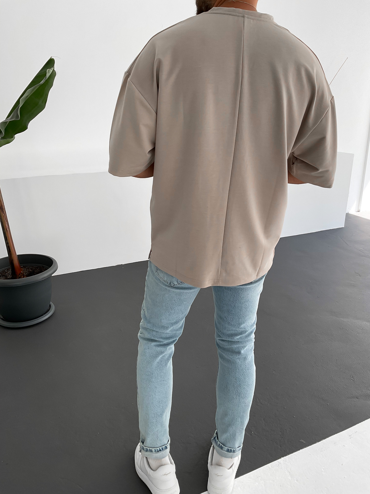 Açık Kahve İki İplik Basic T-Shirt C-1534