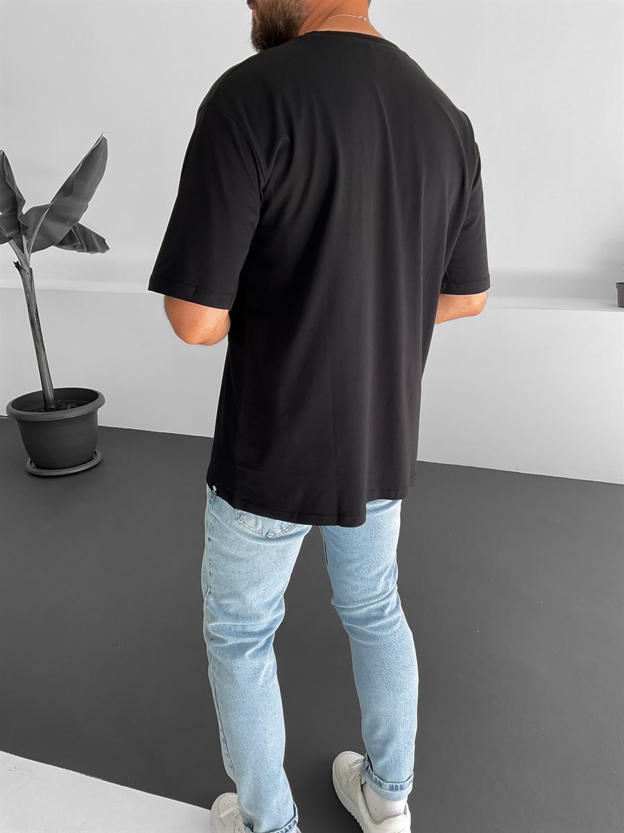 Siyah Dont Look Back Baskılı T-Shirt C-796