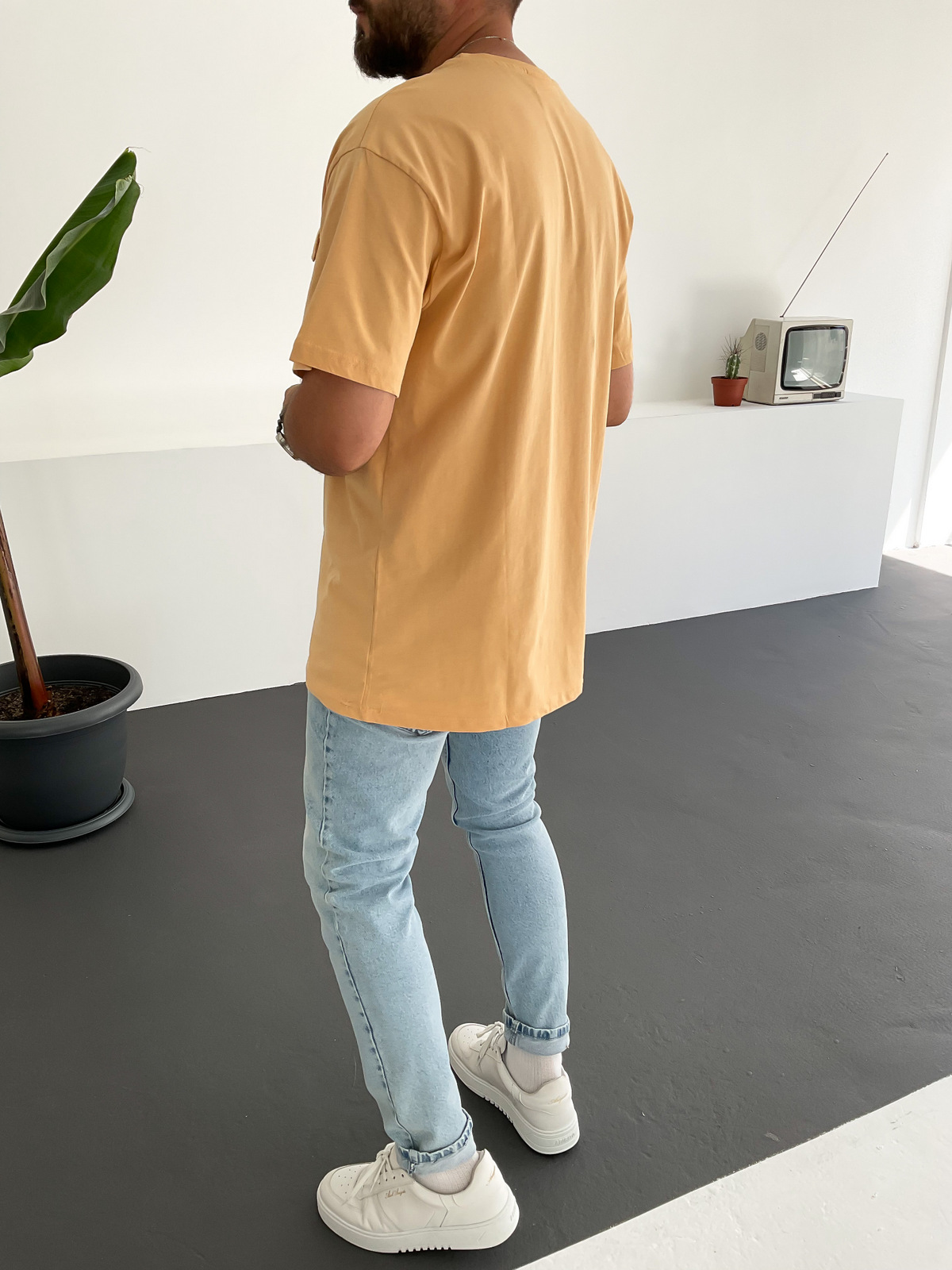 Hardal Önü Cepli Basic T-Shirt C-683
