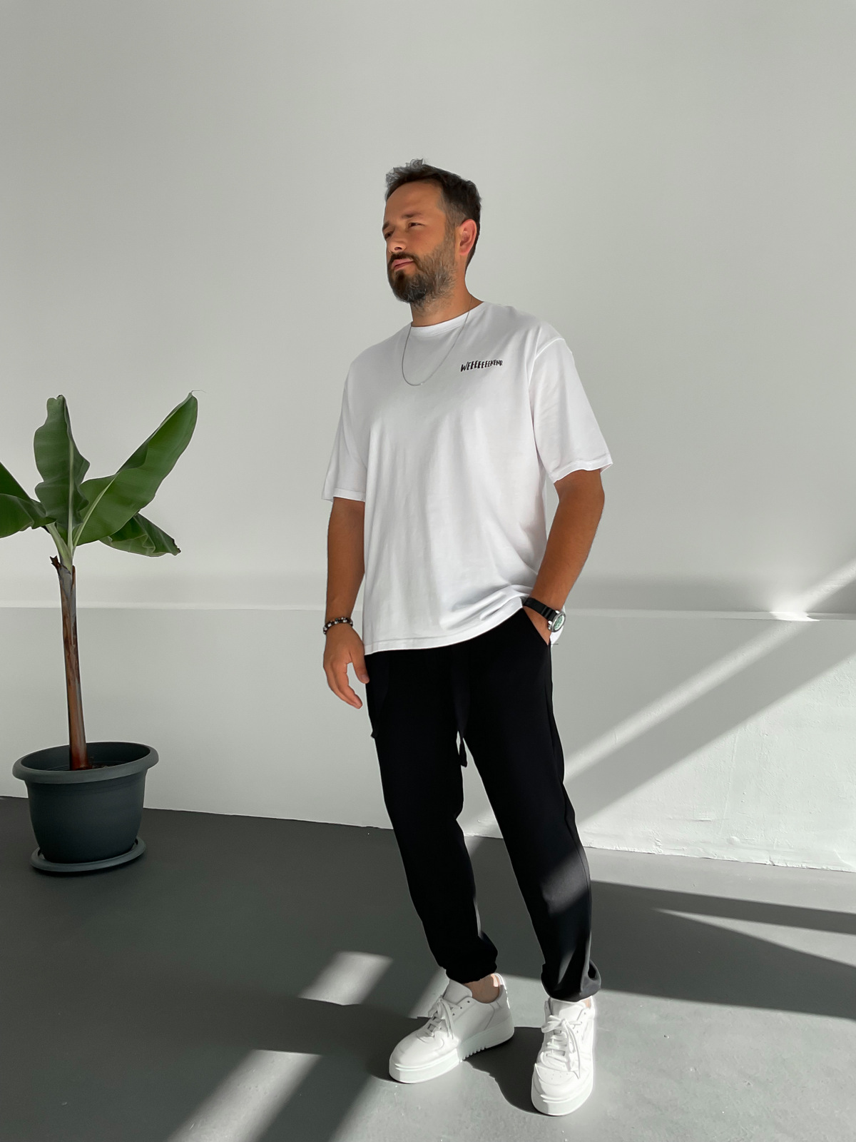 Beyaz Weekend Baskılı T-Shirt C-789