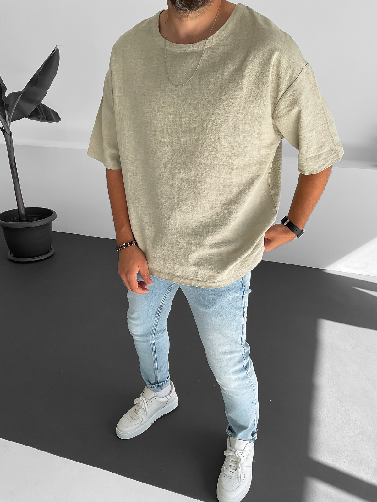 Taş Keten T-Shirt C-1530