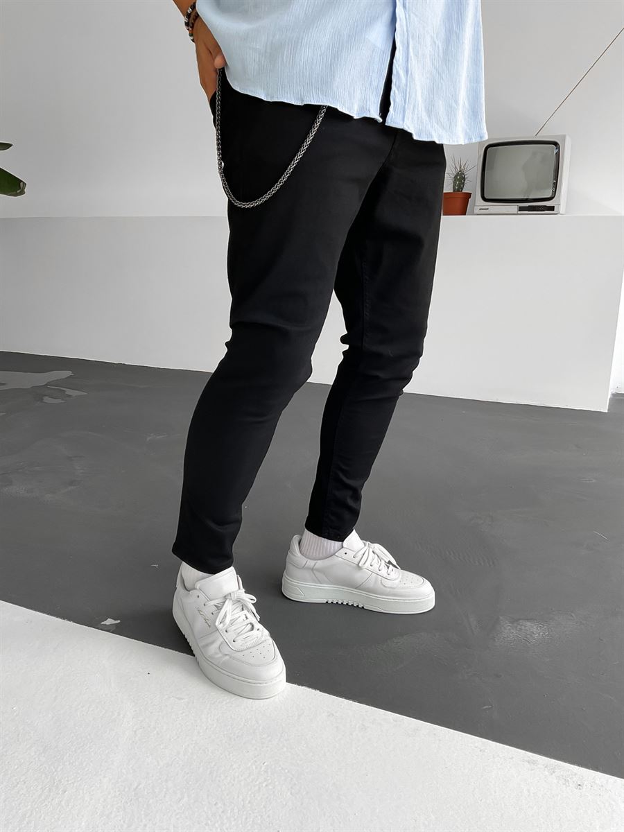 Siyah Zincirli Skinny Fit Pantolon RS-3705/3691/3683
