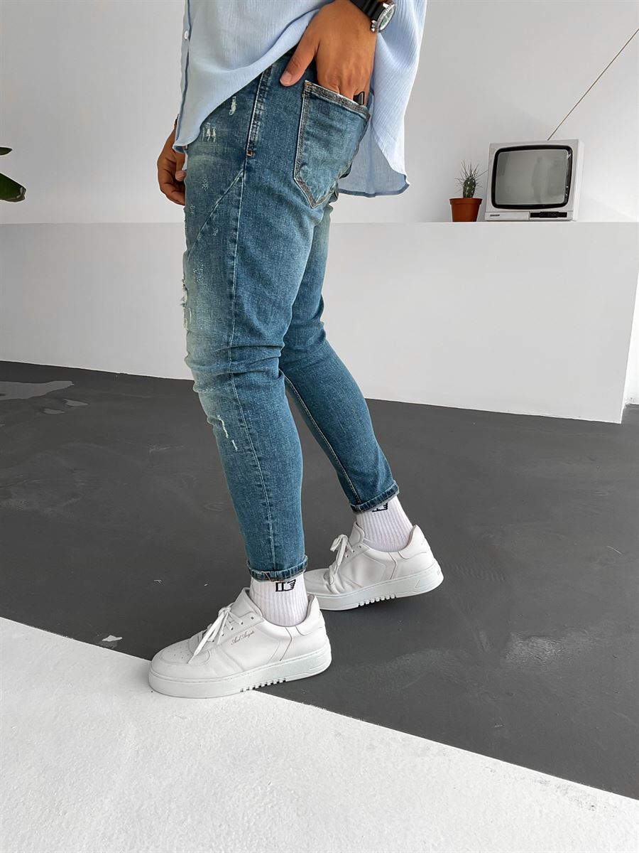 Mavi Dikiş Detay Yırtıklı Skinny Fit Pantolon RS-3685-2