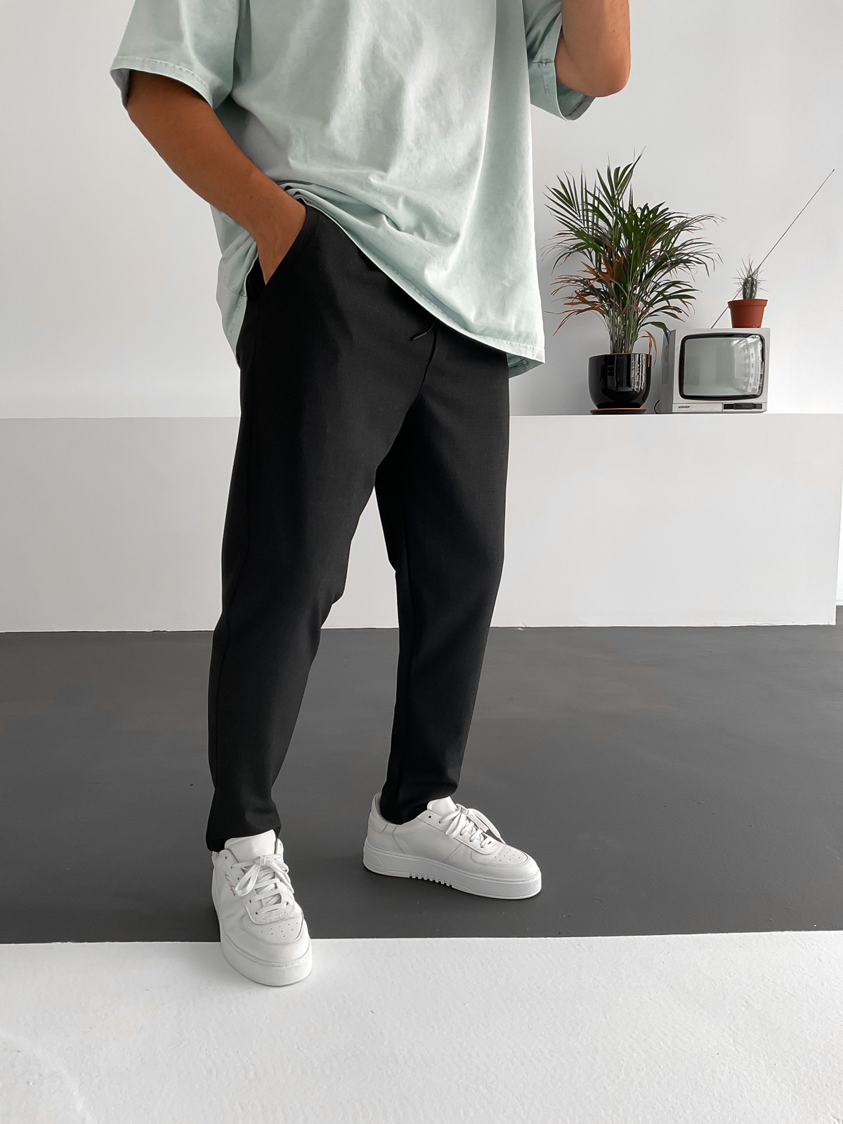 Antrasit Cotton Basic Pantolon K-967