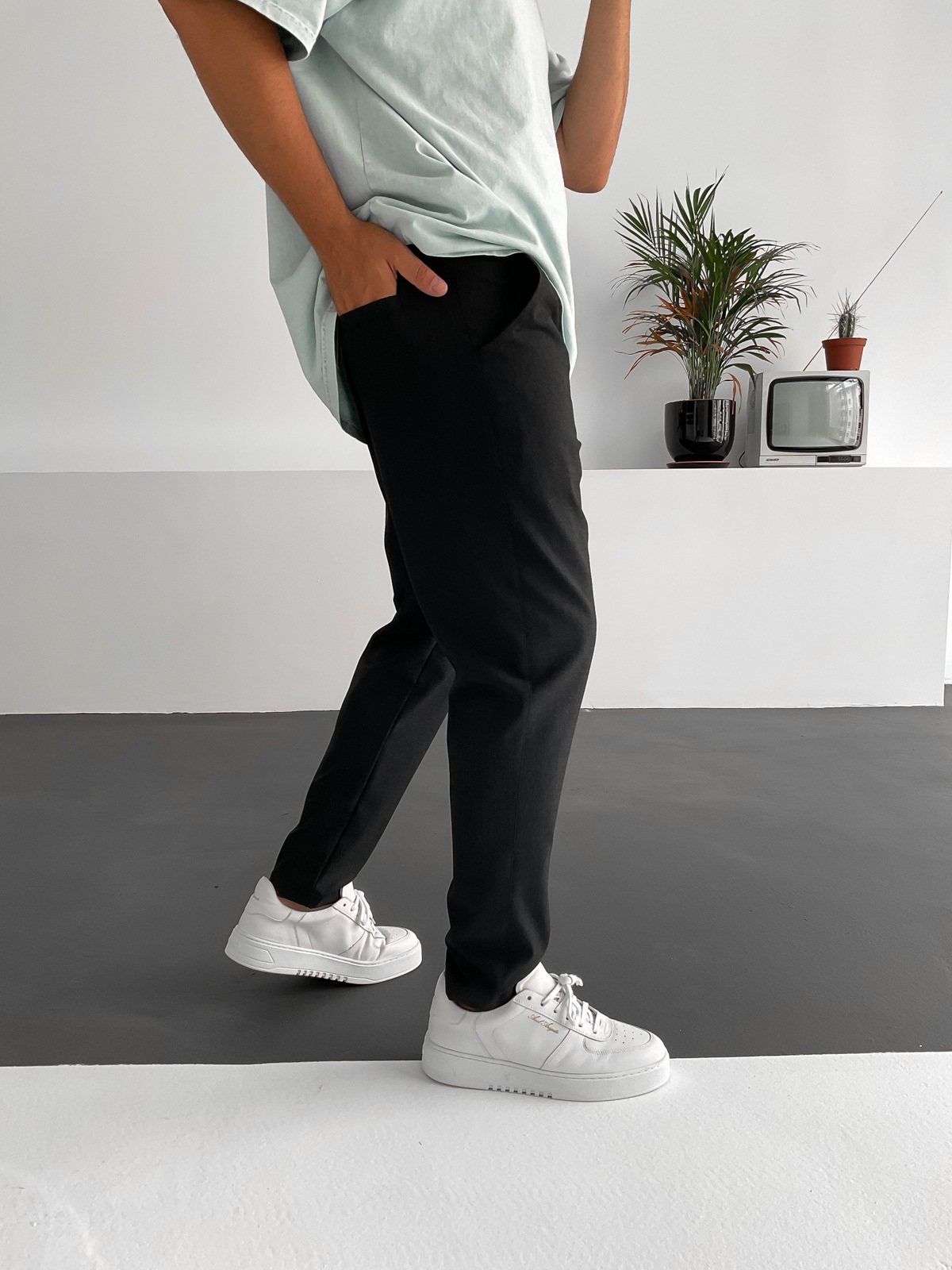 Antrasit Cotton Basic Pantolon K-967