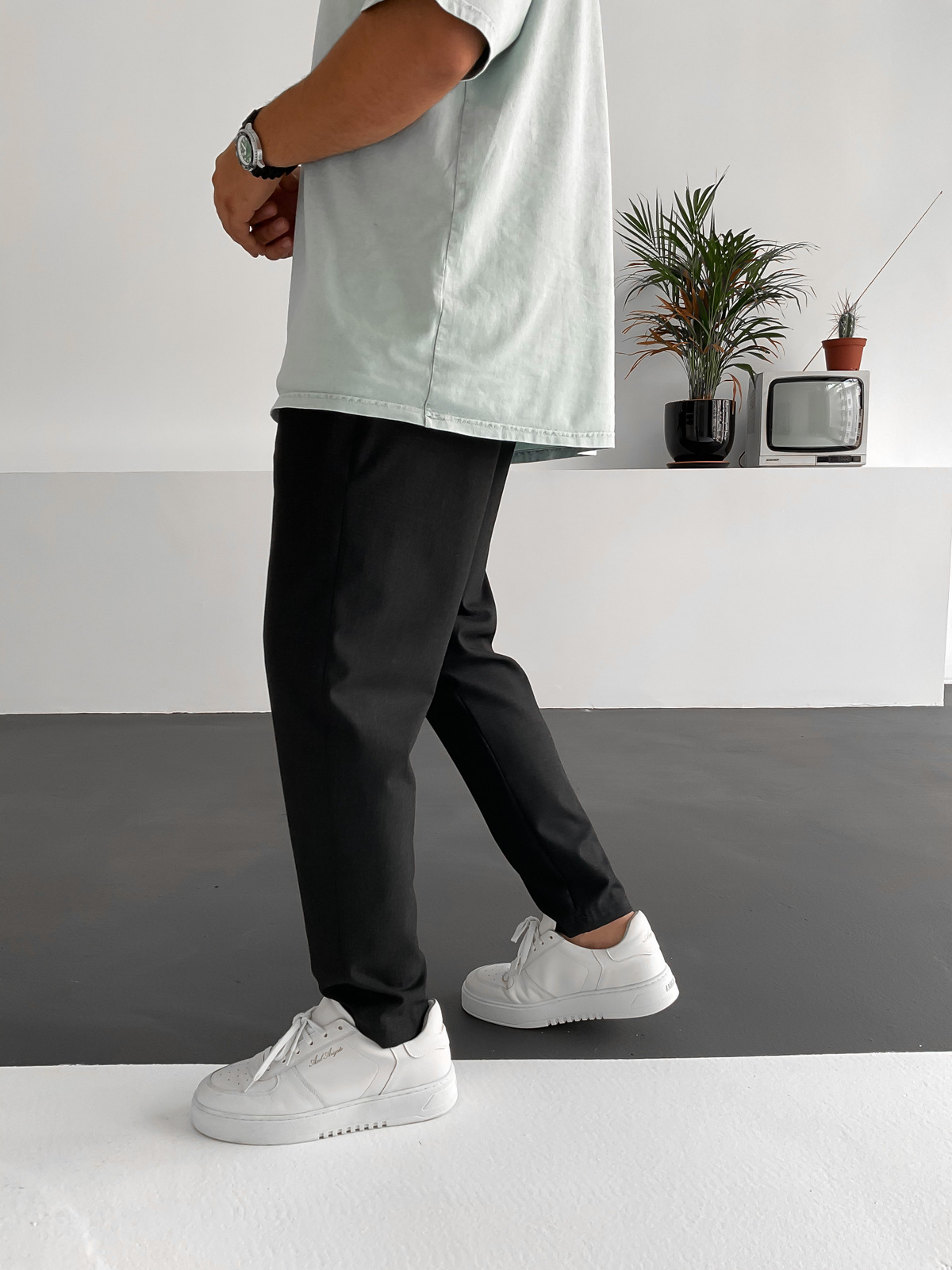 Antrasit Cotton Basic Pantolon K-967