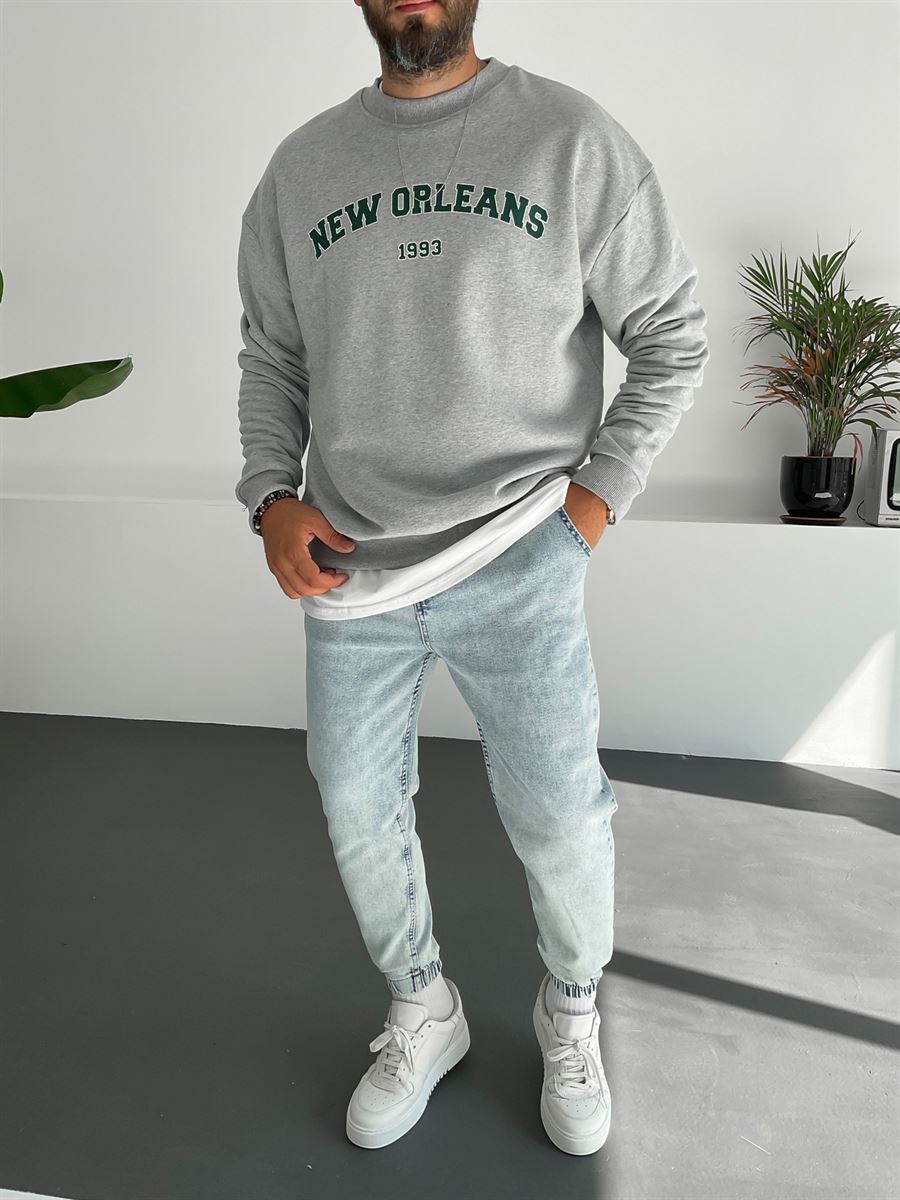 Açık Gri New Orleans Sweatshirt PM-015