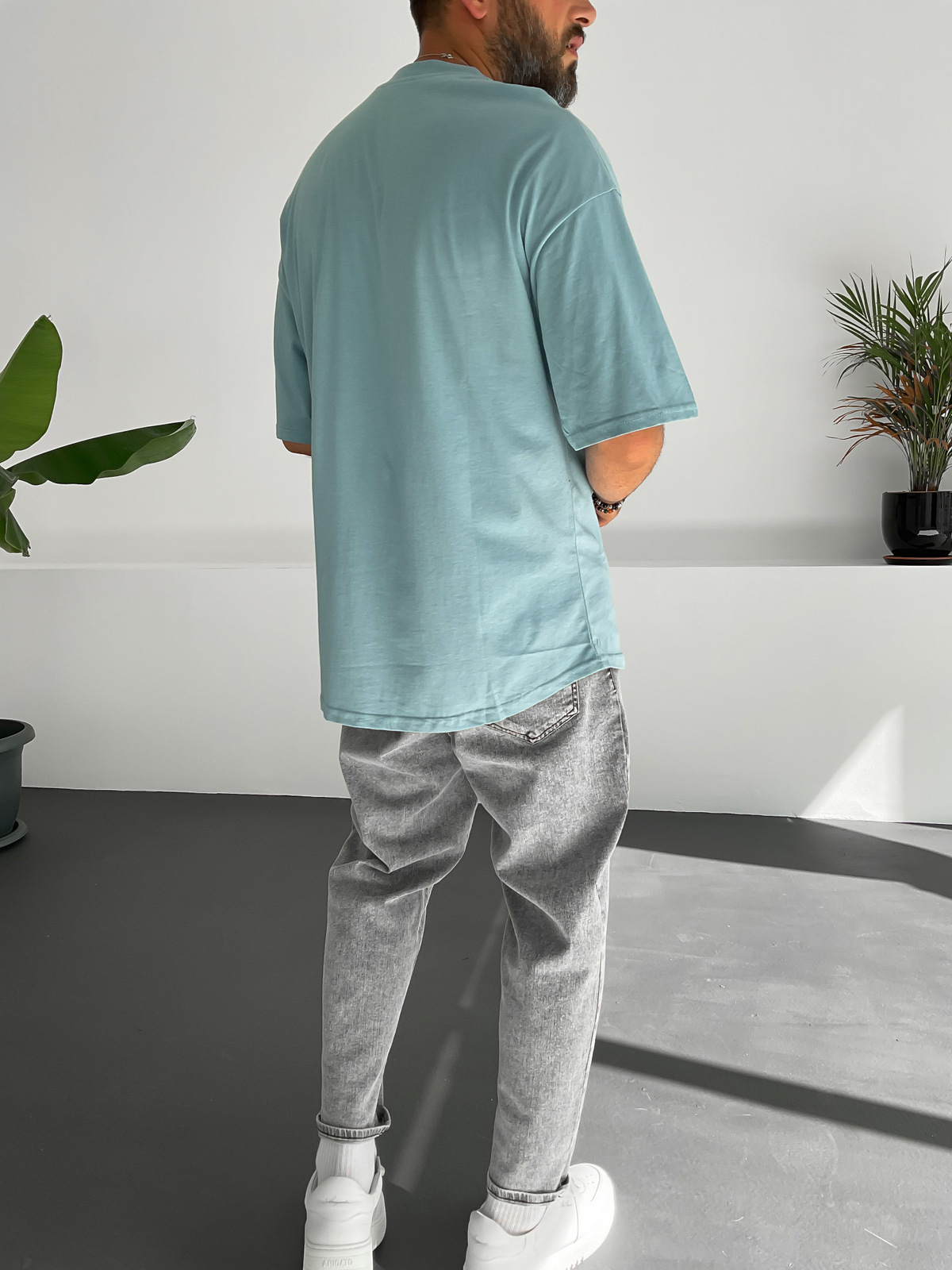 Mavi Cep Detaylı Basic T-Shirt JJ-180