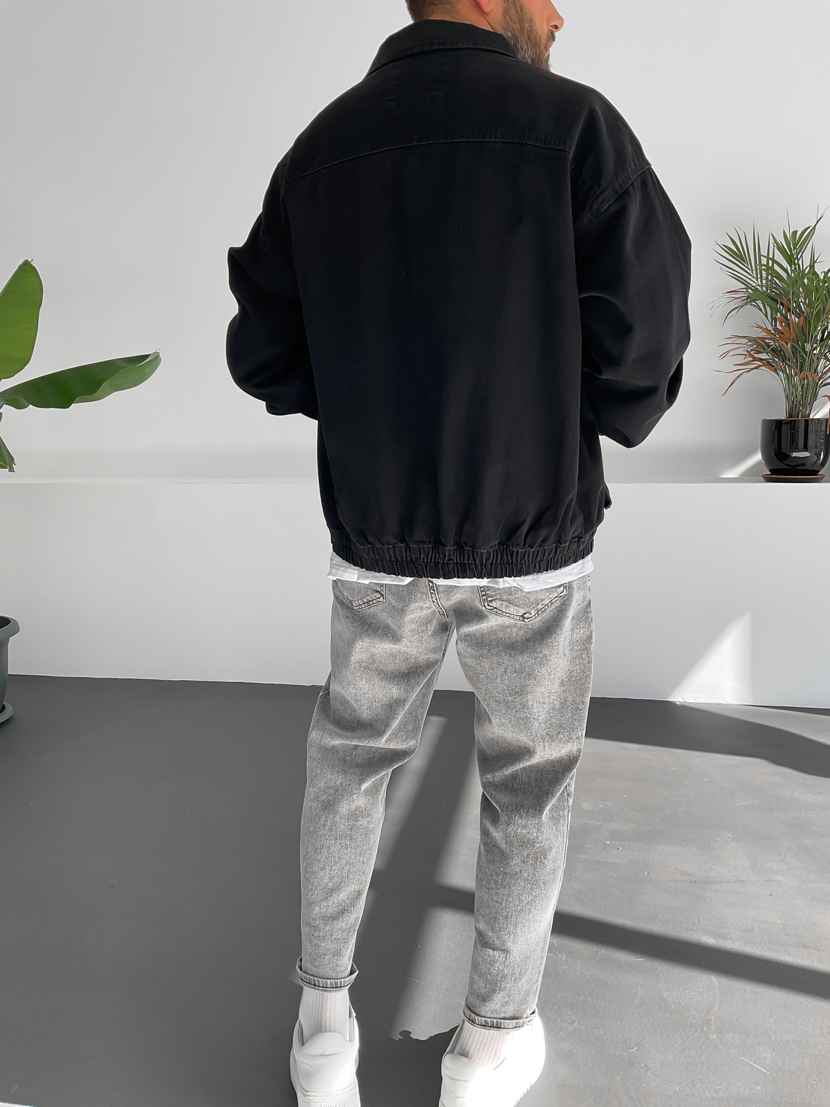 Siyah Bomber Kot Ceket GJ-15378