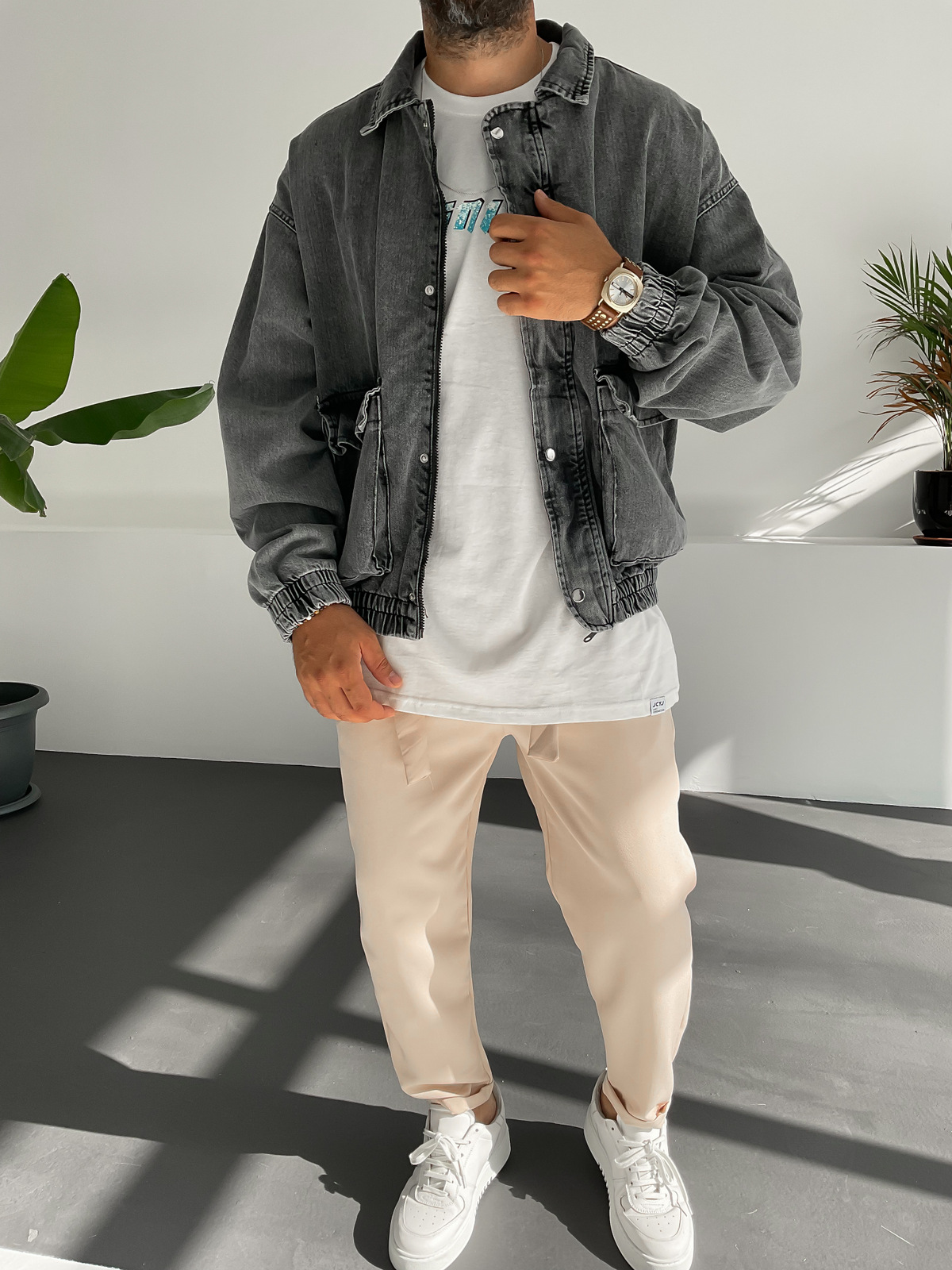 Gri Bomber Kot Ceket GJ-15378