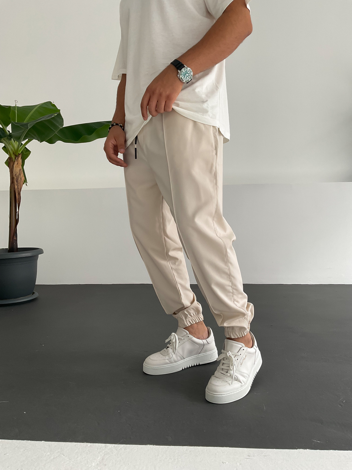 Bej Dikişli Jogger K-874