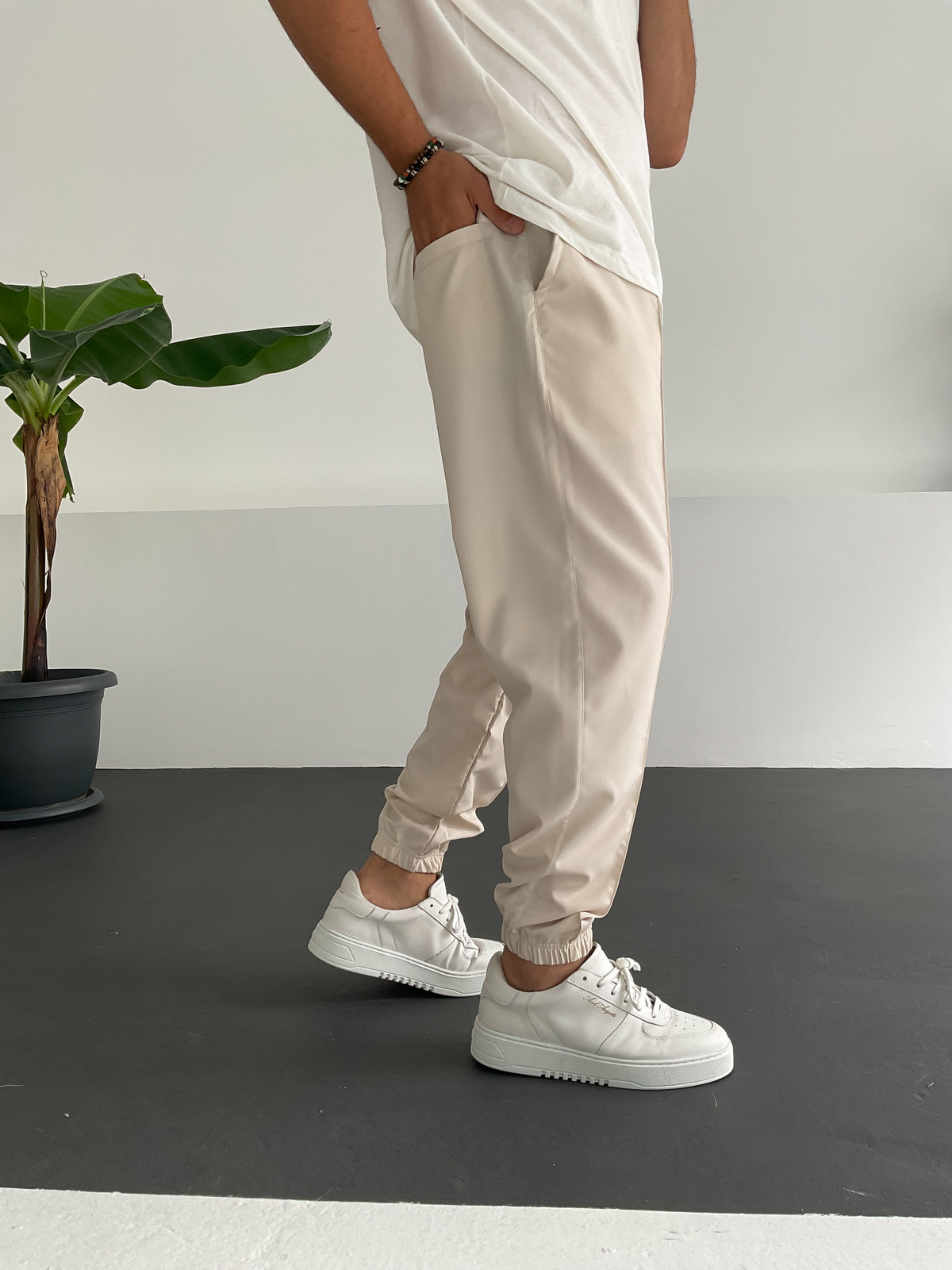 Bej Dikişli Jogger K-874