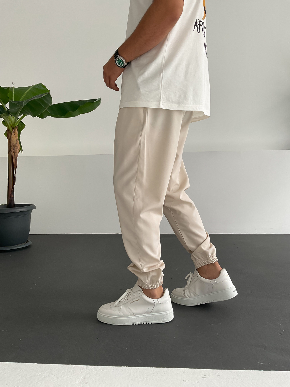 Bej Dikişli Jogger K-874