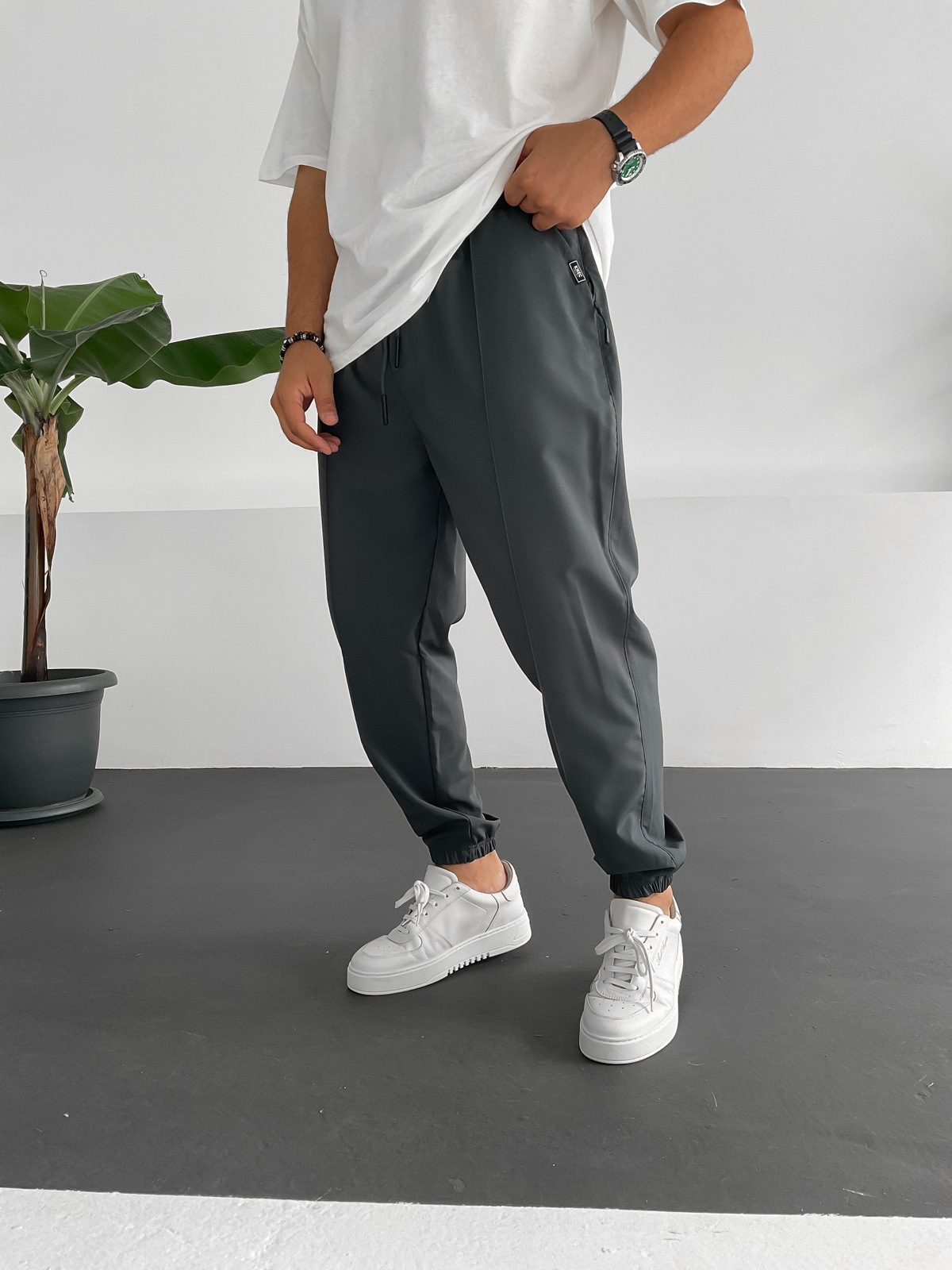 Antrasit Dikişli Jogger K-874
