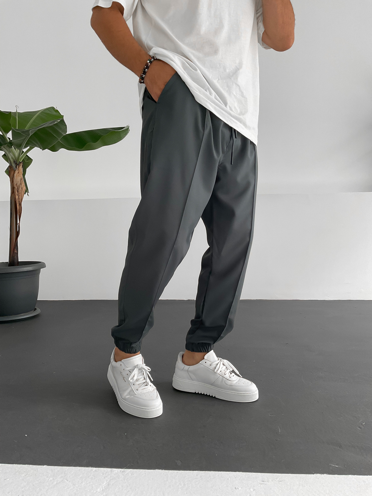 Antrasit Dikişli Jogger K-874