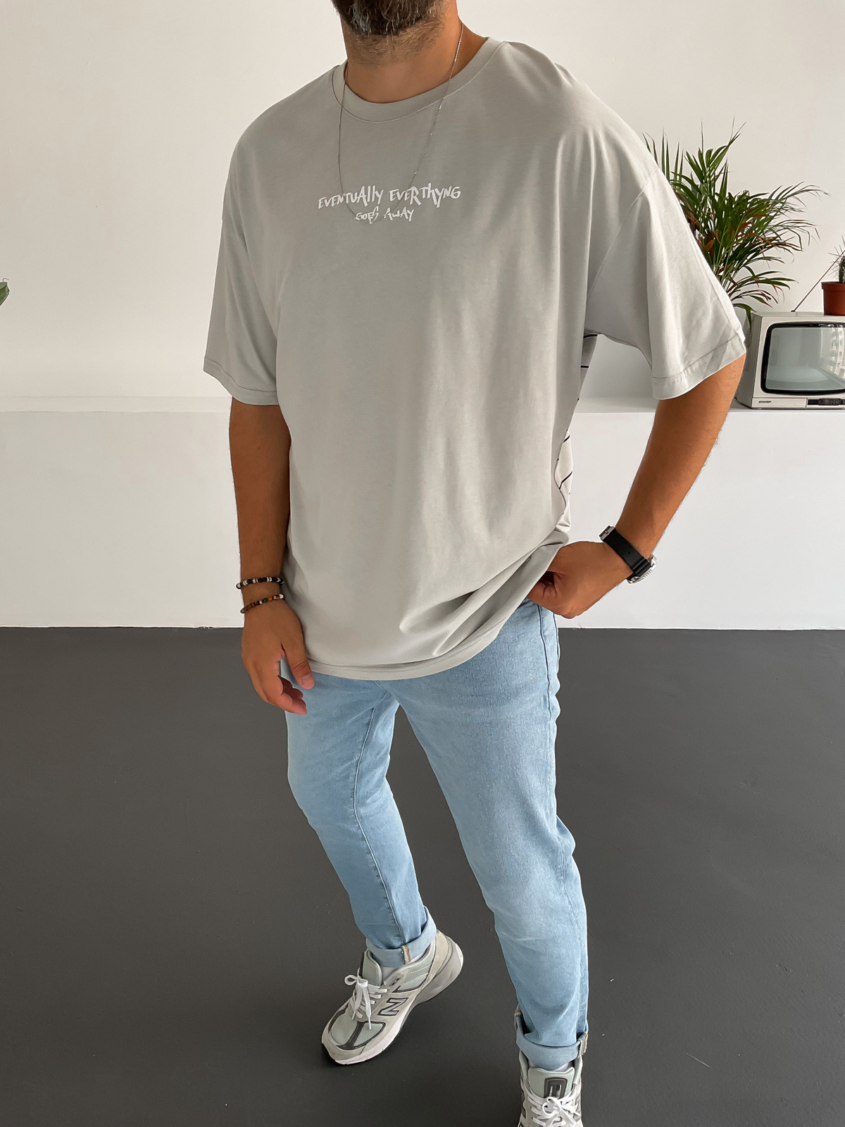 Ice Gri Eventually Baskılı T-Shirt JJ-224