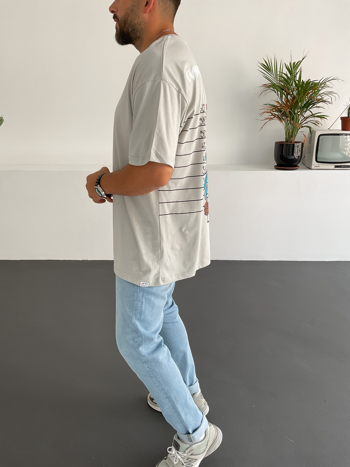 Ice Gri Eventually Baskılı T-Shirt JJ-224