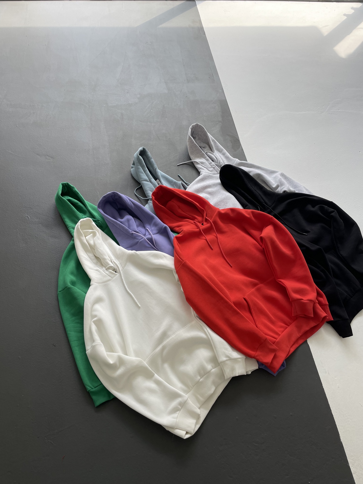 Açık Gri Basic Kapüşonlu Sweat B-2007