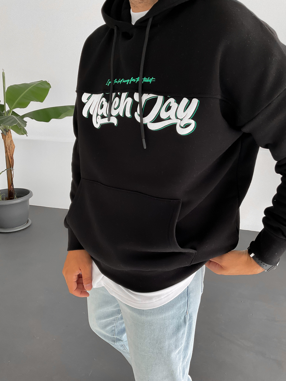 Siyah Matchday Kapüşonlu Sweat B-2008
