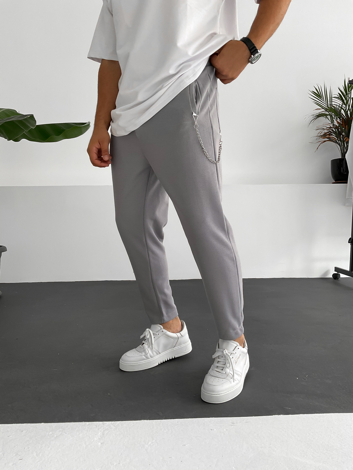 Gri Örme Pantolon DP-1007