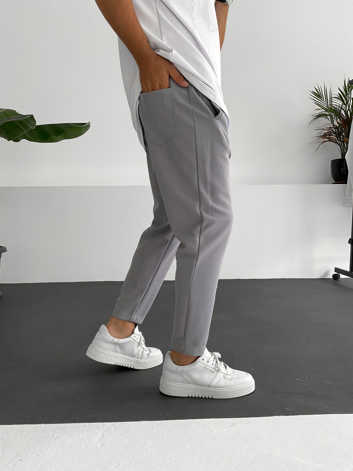 Gri Örme Pantolon DP-1007