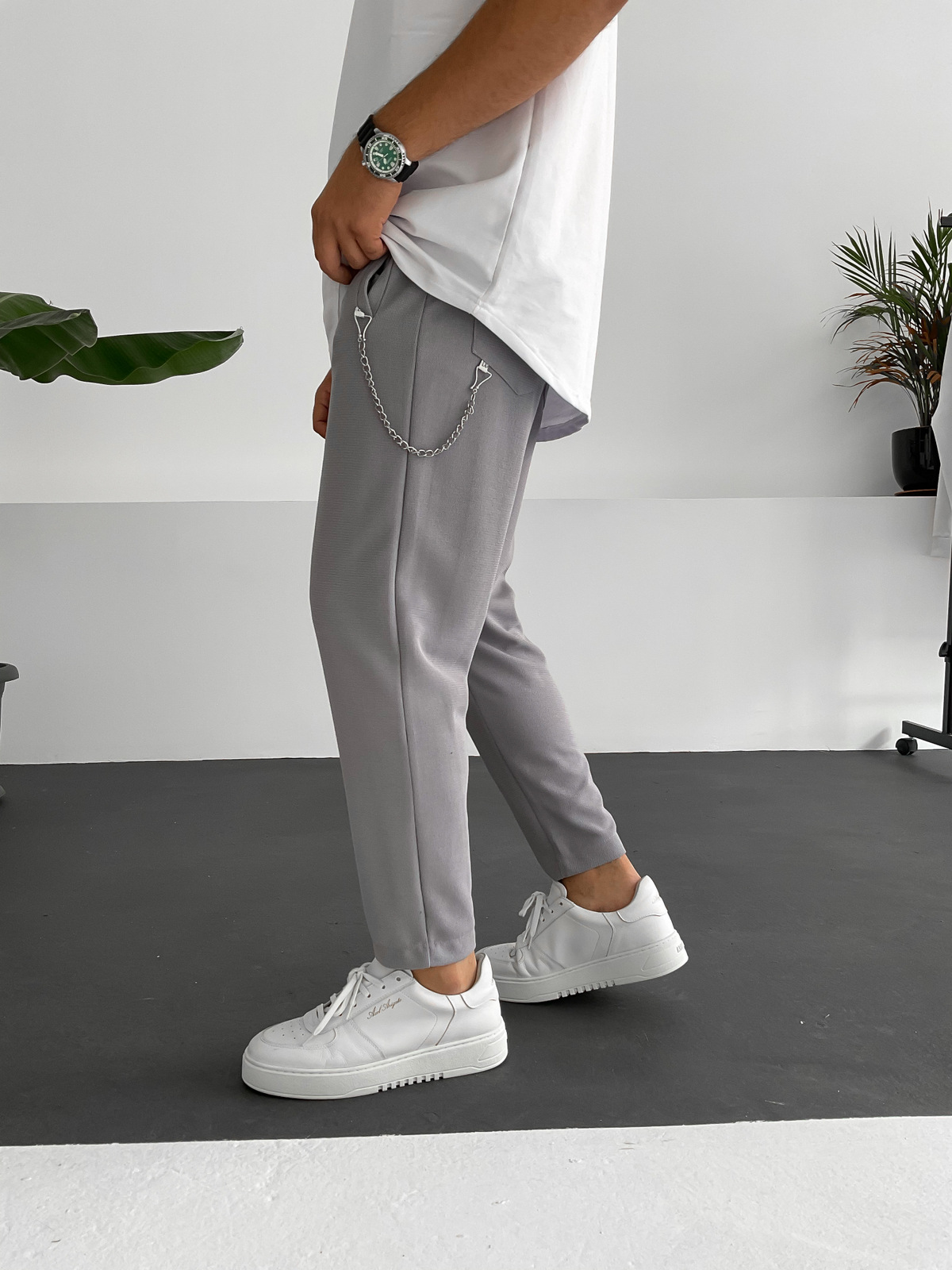 Gri Örme Pantolon DP-1007