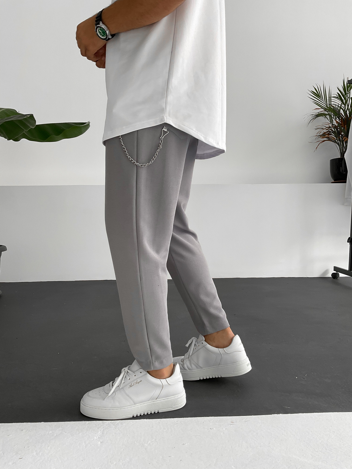 Gri Örme Pantolon DP-1007