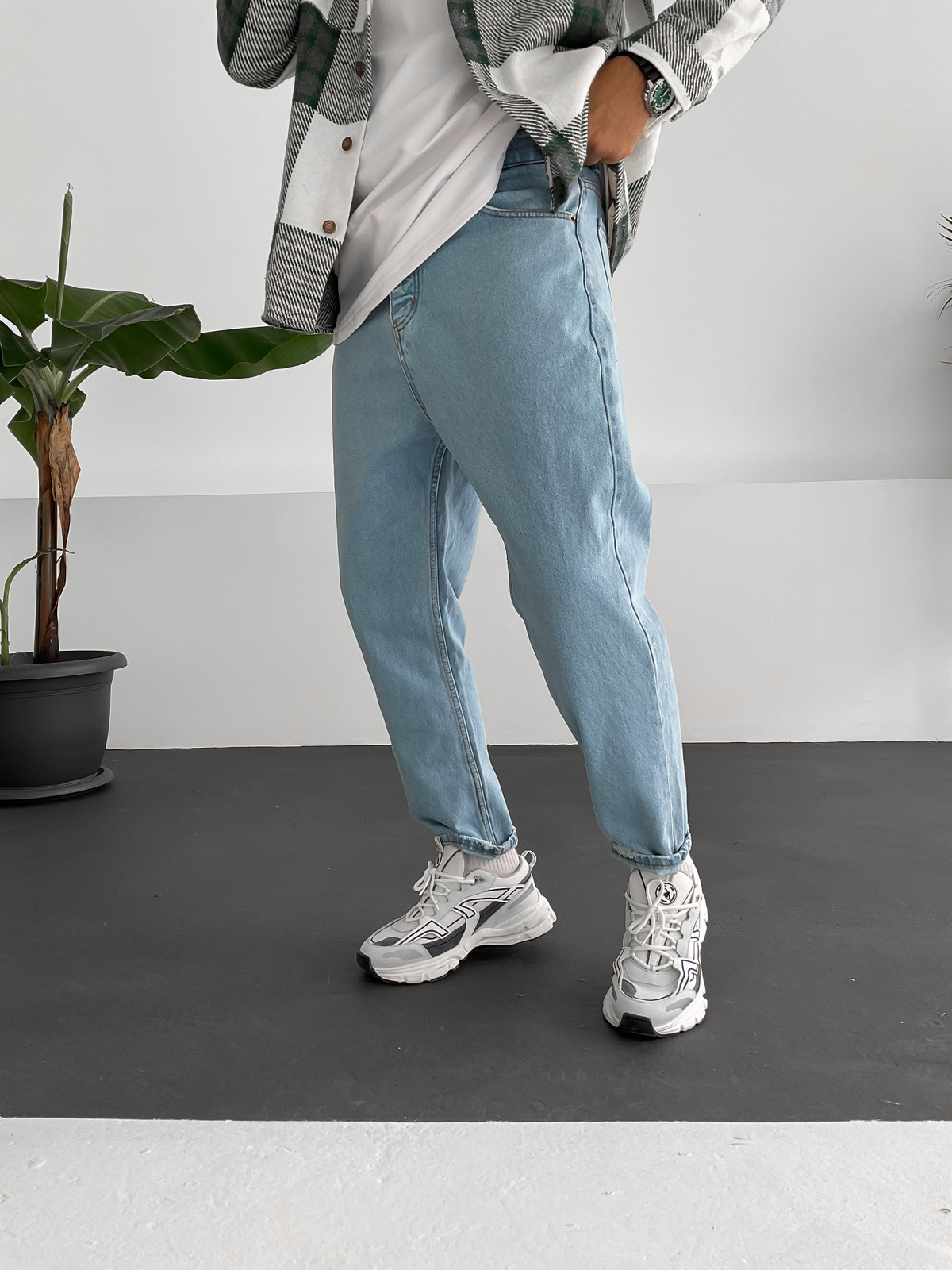 Açık Mavi Relaxed Fit Pantolon DP-BF020/018
