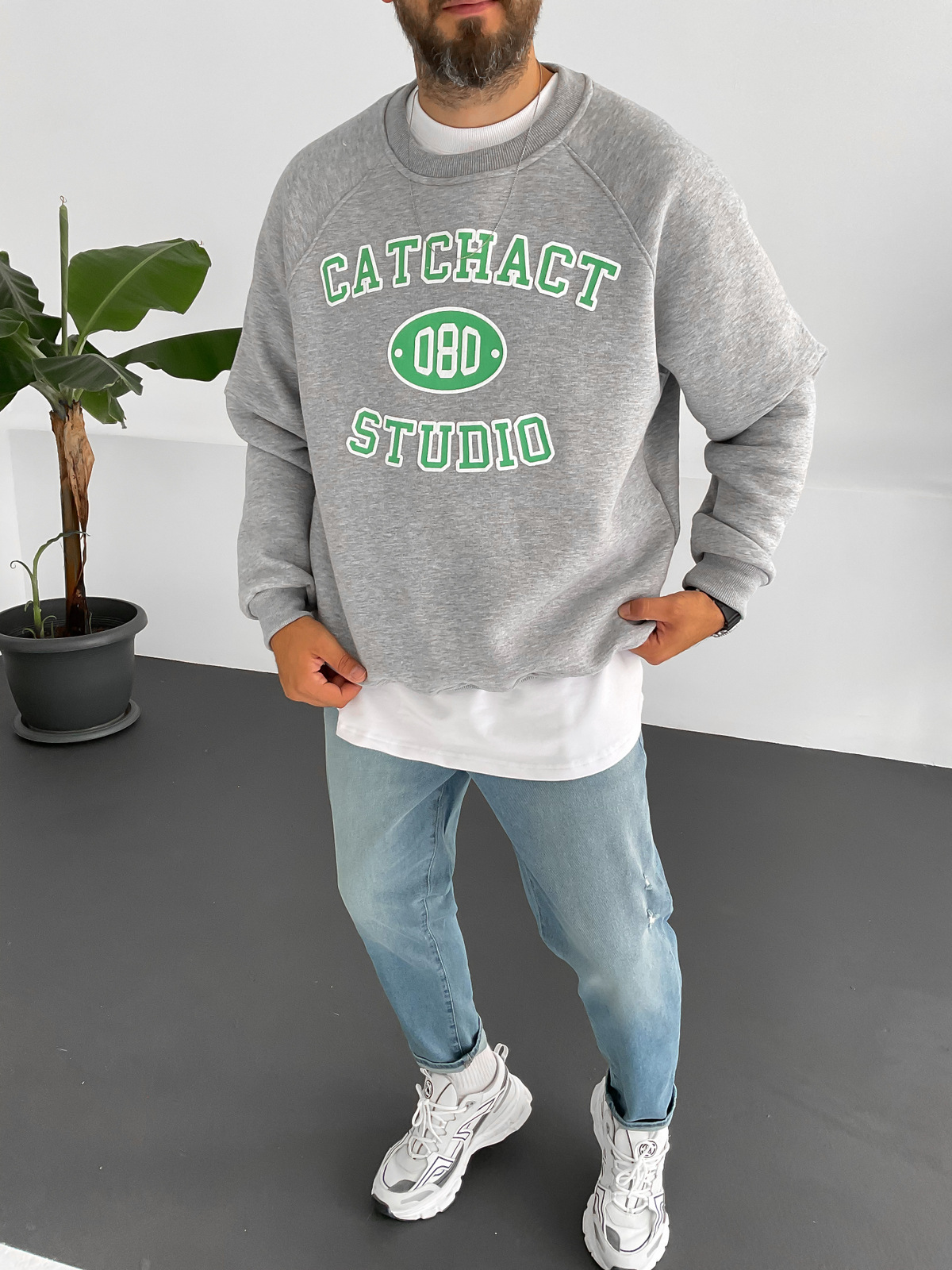 Gri Catchact Sweat C-435
