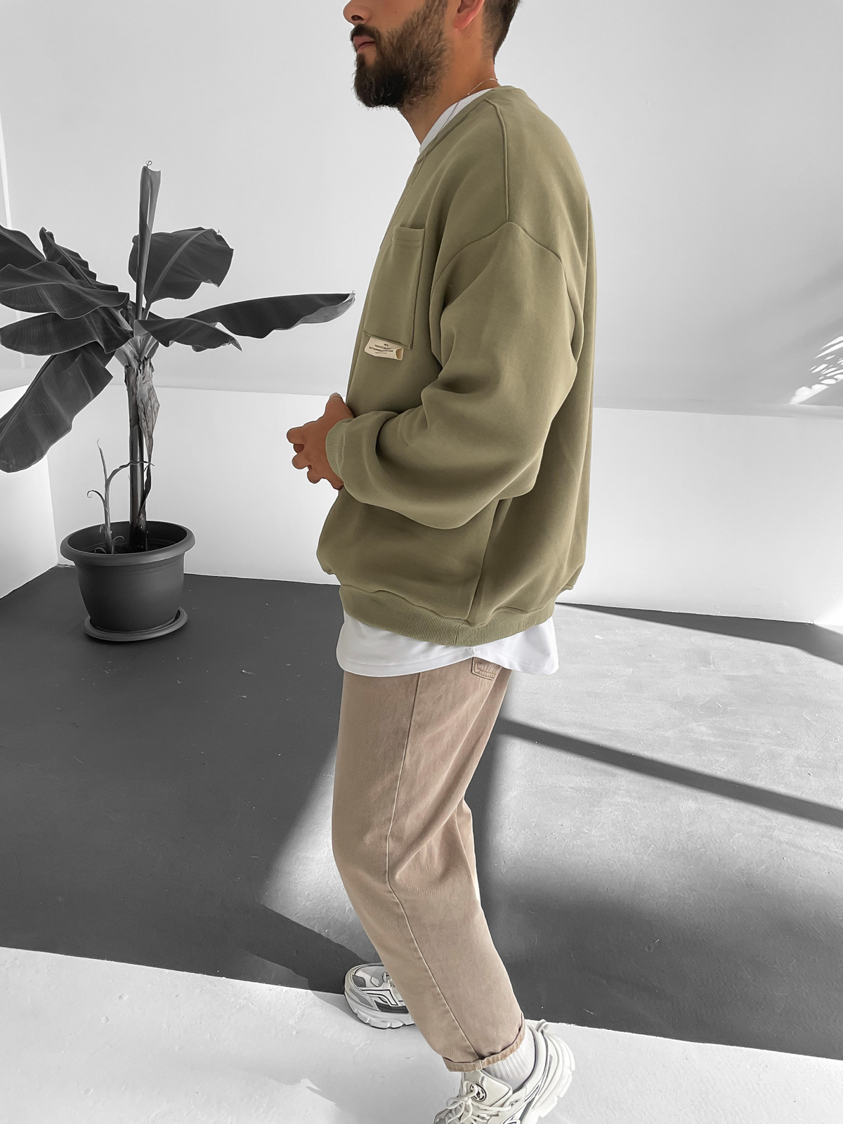 Haki Cepli Basic Sweat V-10097