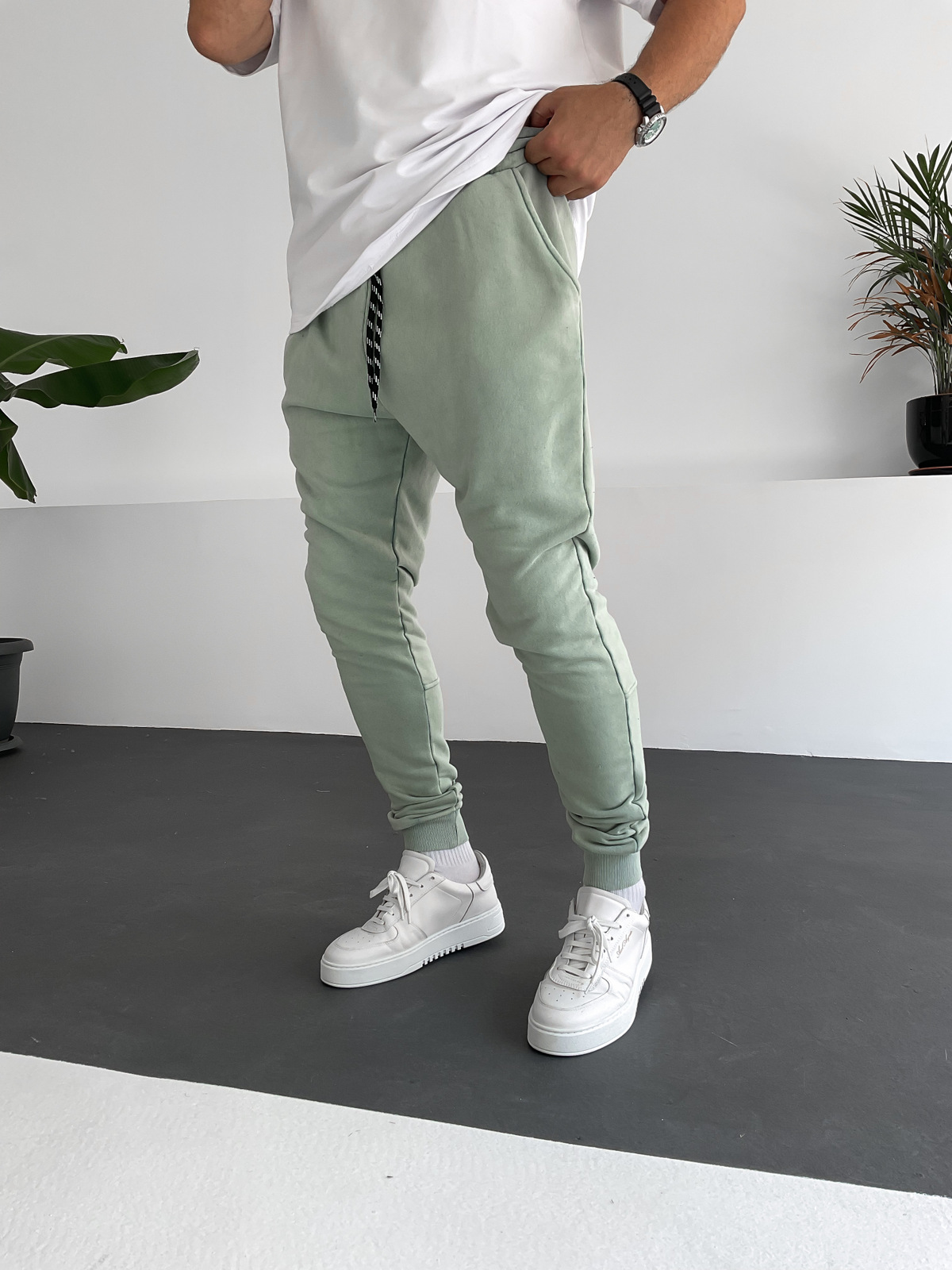 Açık Yeşil Yıkamalı Basic Eşofman BY-1258