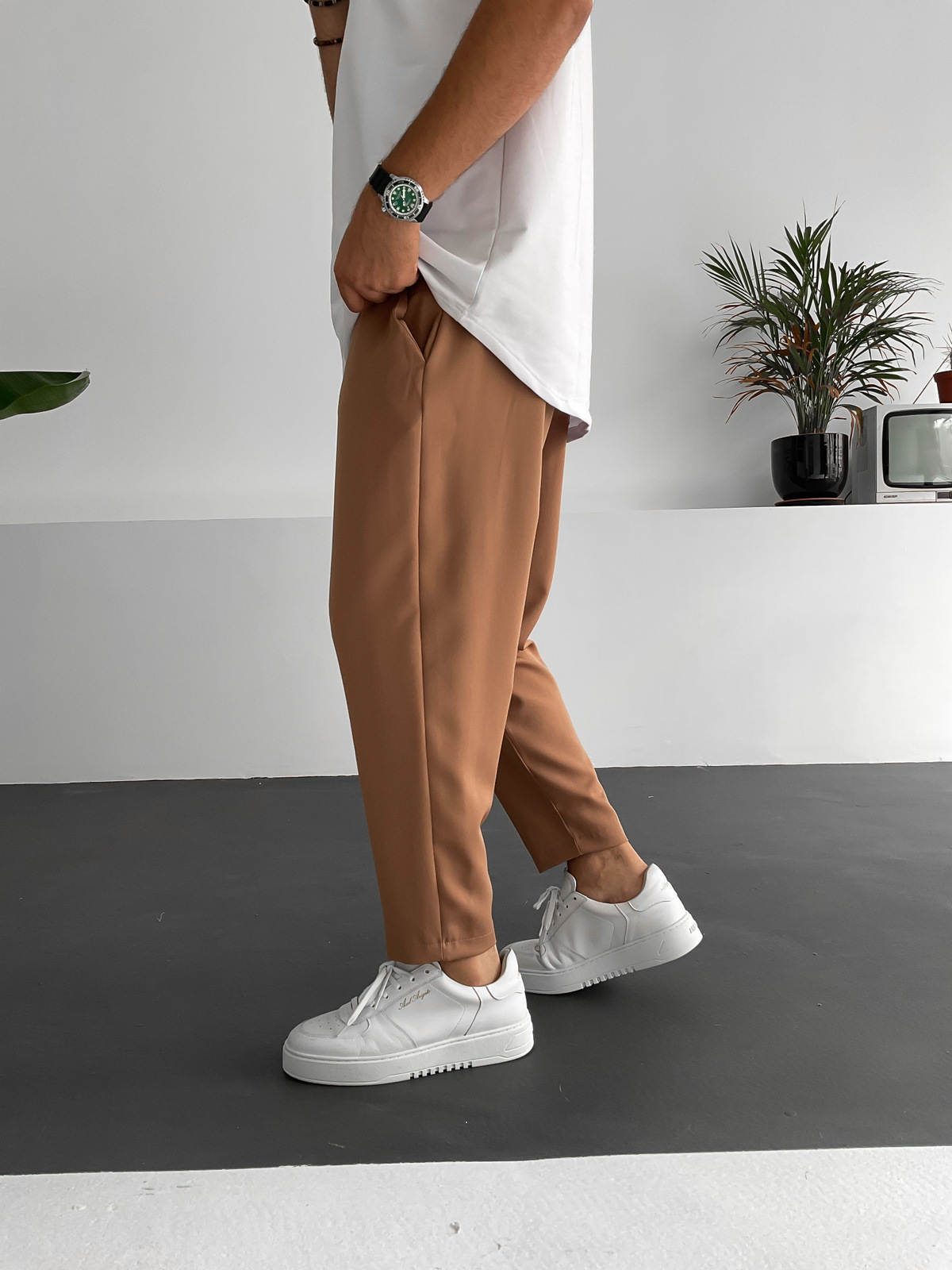Kahve Bol Kesim Basic Pantolon BY-319