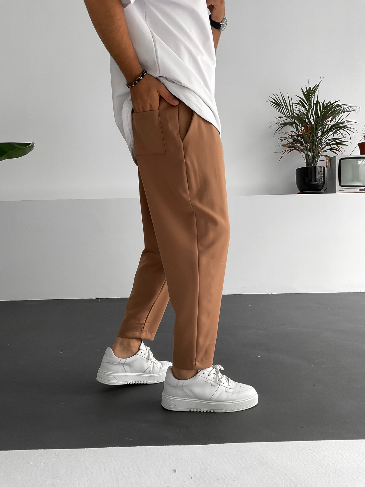 Kahve Bol Kesim Basic Pantolon BY-319