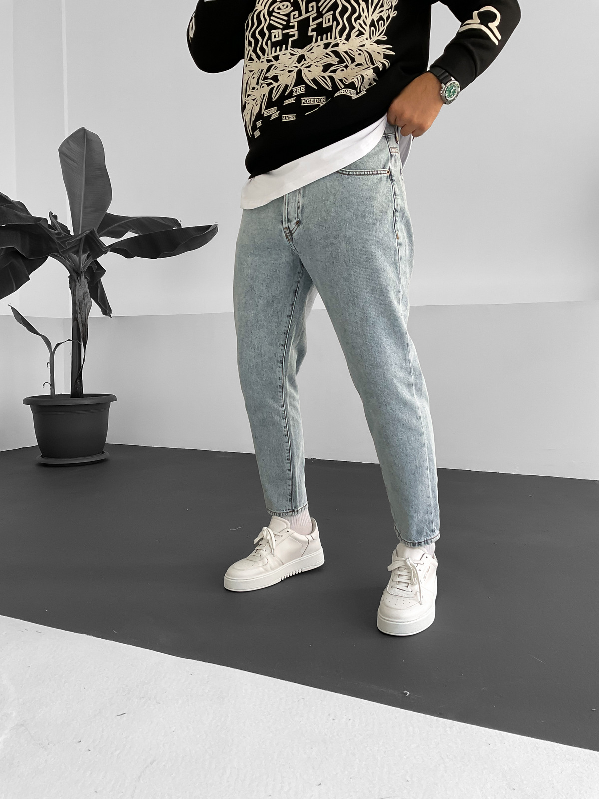 Açık Mavi Basic Boyfriend GJ-16360
