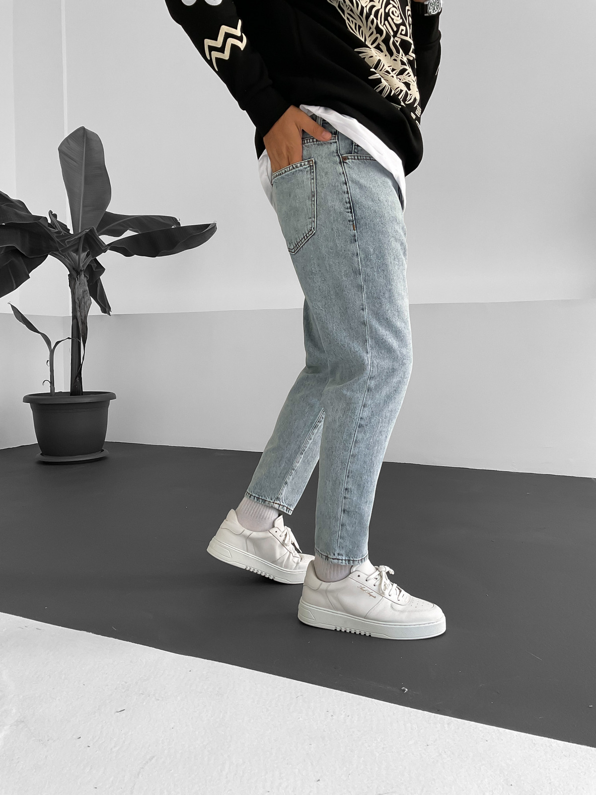 Açık Mavi Basic Boyfriend GJ-16360