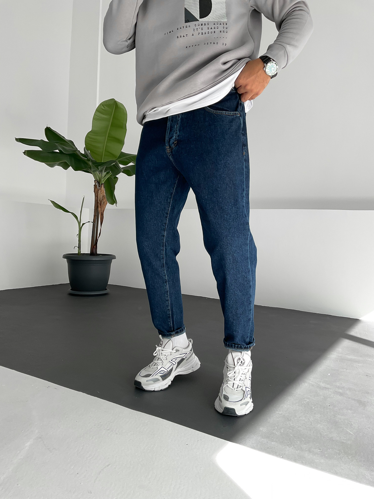 Lacivert Basic Boyfriend GJ-16360