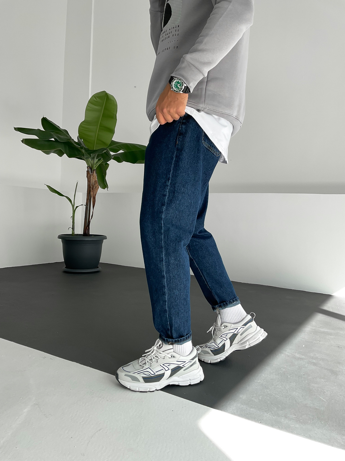 Lacivert Basic Boyfriend GJ-16360