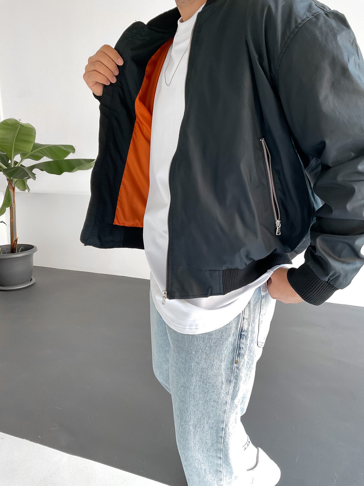 Siyah Mevsimlik Bomber Ceket GJ-15360