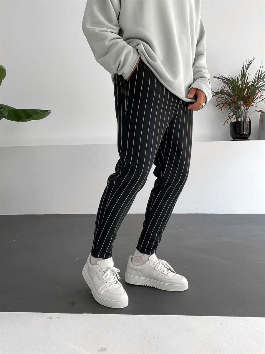 Siyah Çizgili Pantolon K-6186