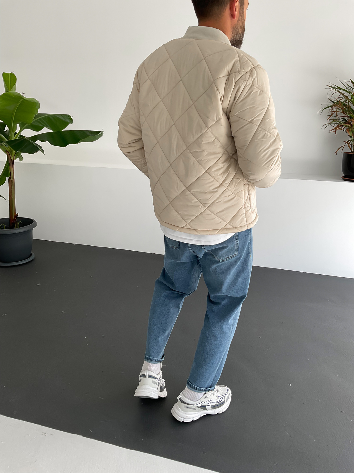 Bej Kapitone Bomber İnce Mont G-5070