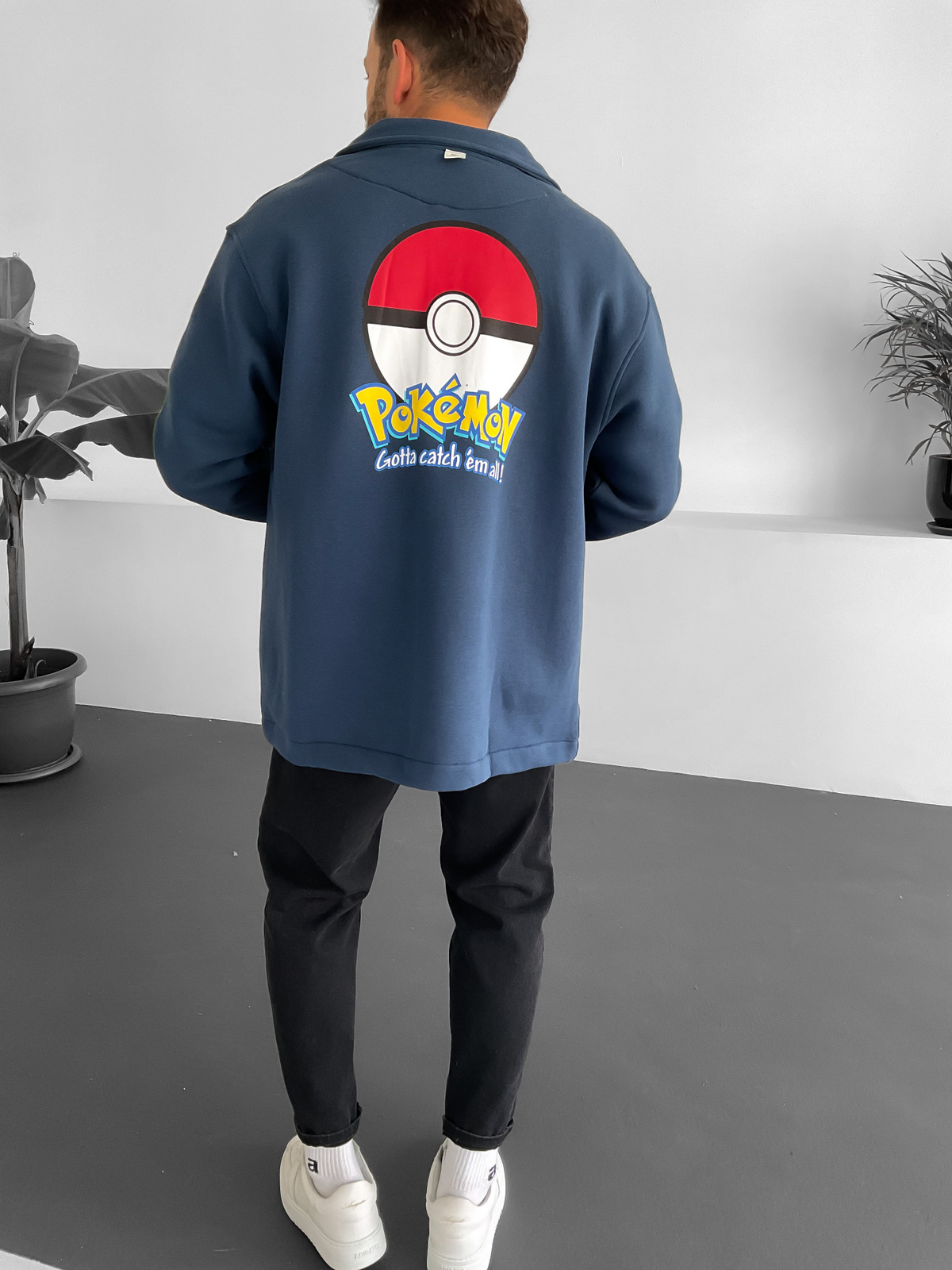 Lacivert Pokemon Baskılı Ceket V-10128