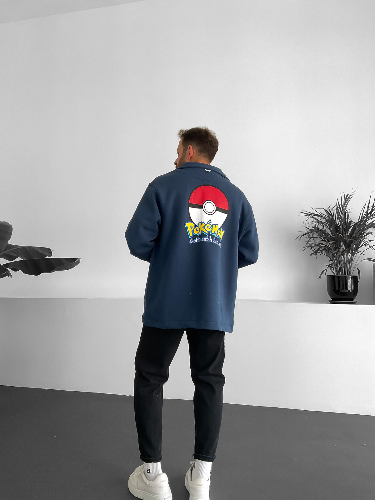 Lacivert Pokemon Baskılı Ceket V-10128