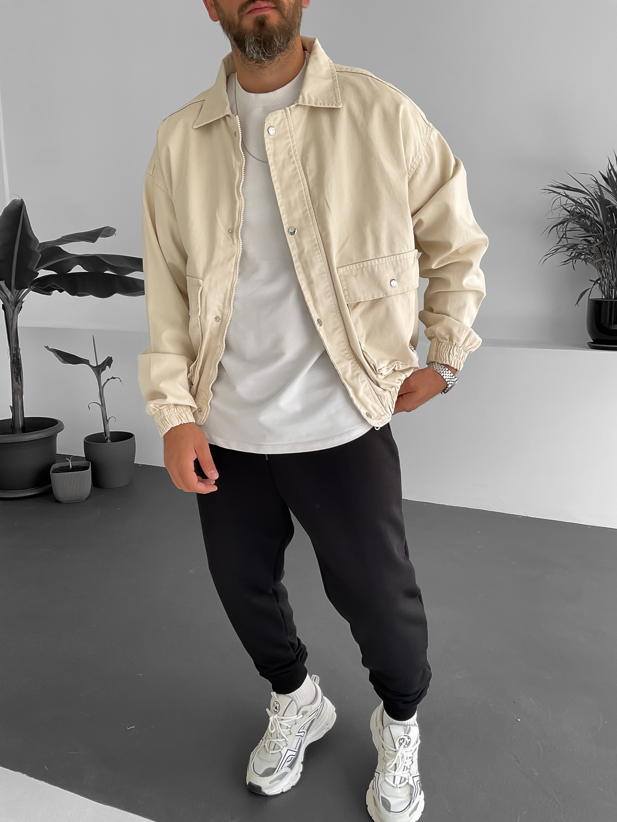 Taş Gabardin Bomber Ceket GJ-15431