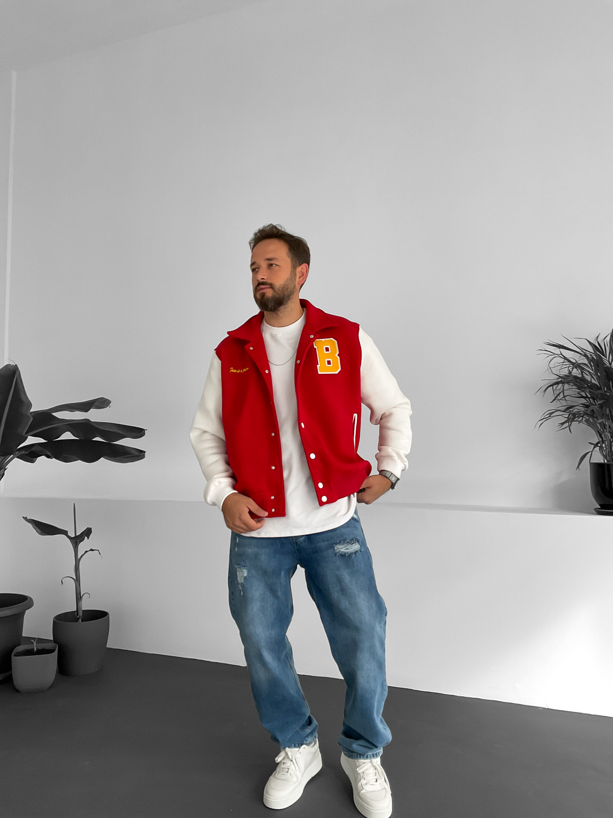 Kırmızı Şardonlu Kolej Ceket B-2111