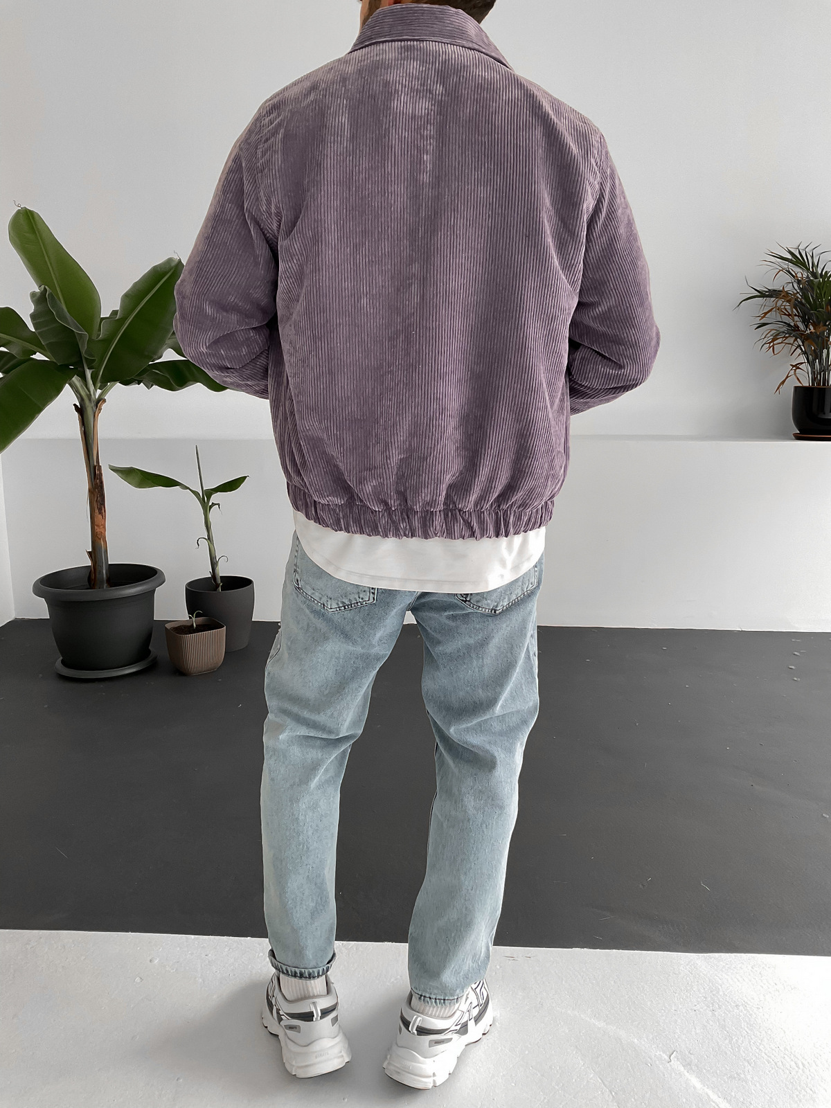 Mor Kadife Bomber Ceket G-5117